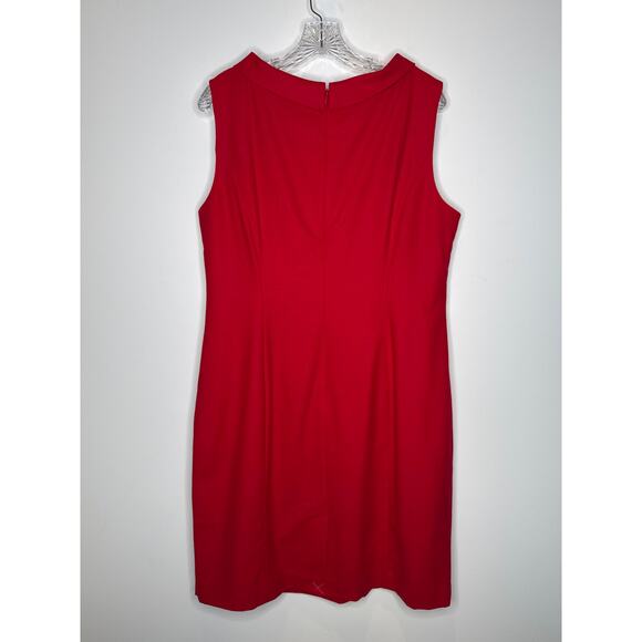 NWT Talbots Italian flannel red holiday sleeveless bateau neckline dress 16 p - Picture 4 of 15